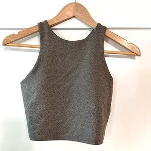 Athleta, grey marl, PURPOSE CROP BRA, size XS